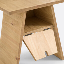 Asayo Solid Pine Bedside Table - thumbnail 4