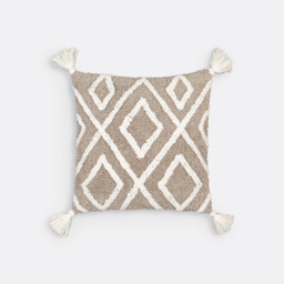 Cali Geometric Tassel 100% Tufted Cotton Cushion Cover - thumbnail 2