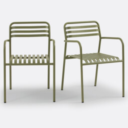 Set of 2 Manni Aluminium Garden Armchairs