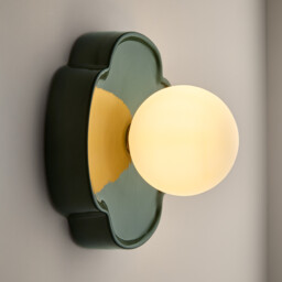 Holi Flower-Shaped Wall Or Ceiling Light in Ceramic and Opaline Glass, Diameter 20cm - thumbnail 3
