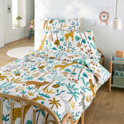 Jungle Animal Print 30% Recycled Cotton Child's Pillowcase - thumbnail 2