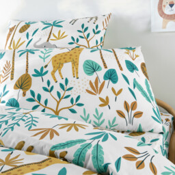 Jungle Animal Print 30% Recycled Cotton Child's Pillowcase - thumbnail 3