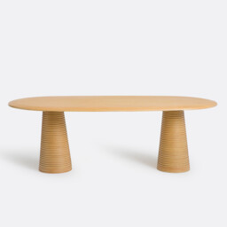 Liam 6-8 Seater Oval Dining Table in Oak Veneer - thumbnail 3