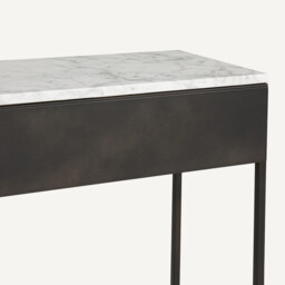 Fébée White Marble & Metal Console Table - thumbnail 4