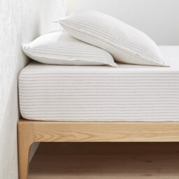 Linot Striped Washed Linen 35cm Flap Fitted Sheet - thumbnail 1