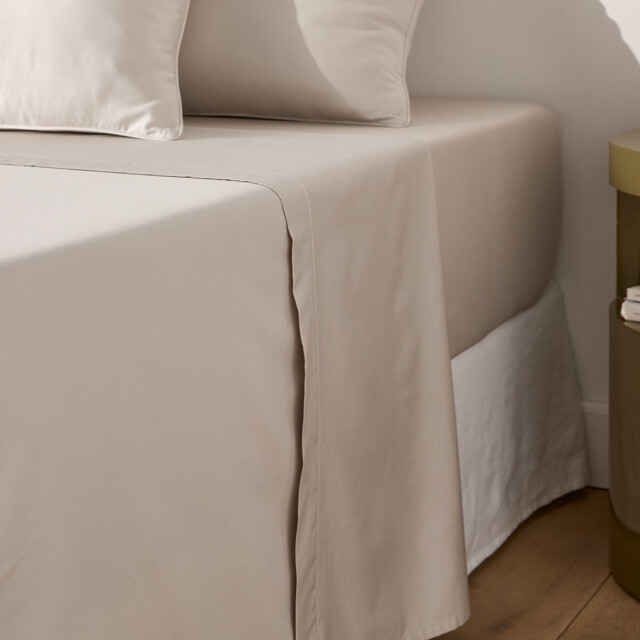 Opale Plain Cotton Satin 350 Thread Count Flat Sheet - image 1