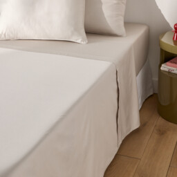 Opale Plain Cotton Satin 350 Thread Count Flat Sheet - thumbnail 2