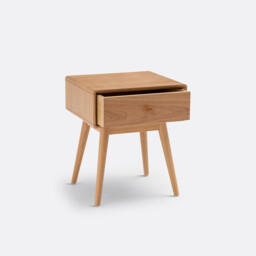Miji 1 Drawer Oak Veneer Bedside Table - thumbnail 4