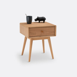Miji 1 Drawer Oak Veneer Bedside Table