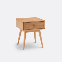 Miji 1 Drawer Oak Veneer Bedside Table - thumbnail 3