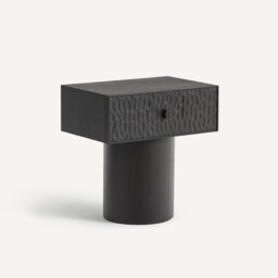 Mason Bedside Table in Solid Oak and Veneer with Coffee-Coloured Staining - thumbnail 1