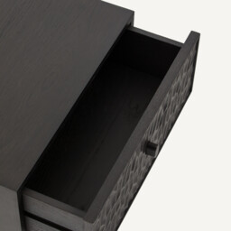 Mason Bedside Table in Solid Oak and Veneer with Coffee-Coloured Staining - thumbnail 4