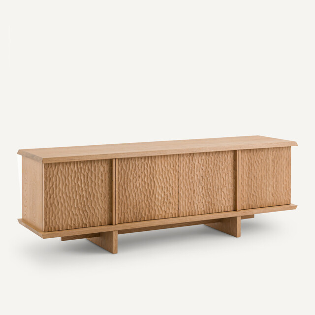 Gouge Sideboard with 4 Doors in Oak and Veneer - image 1