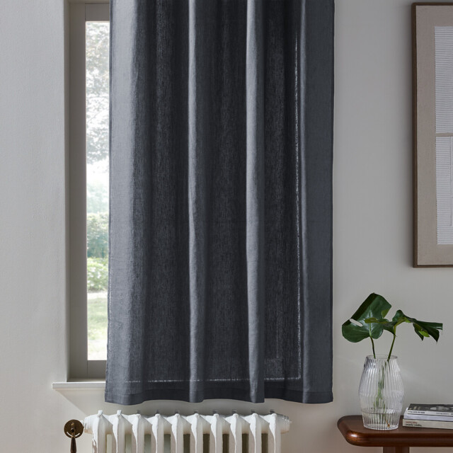 Onega Washed Linen Radiator Curtain with Hidden Fixings - image 1