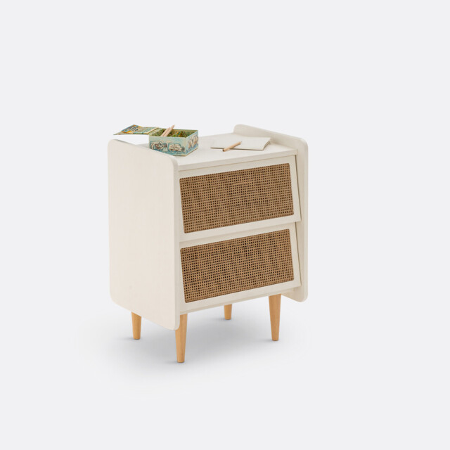 Kaya Bedside Table with 2 Cane Drawers - image 1
