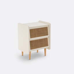Kaya Bedside Table with 2 Cane Drawers - thumbnail 3