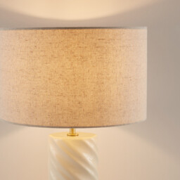 Dehen Ceramic and Linen Table Lamp - thumbnail 4