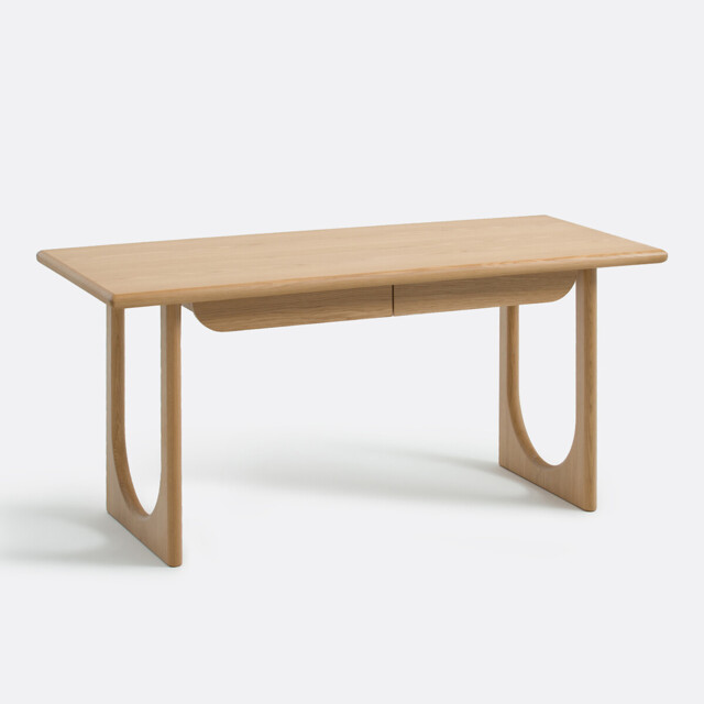 Douve XL Desk in Oak and Veneer 2 Drawers - image 1