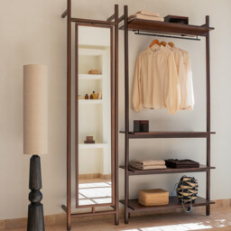 Rory Pivoting Mirror For Dressing Room in Walnut and Veneer - thumbnail 2