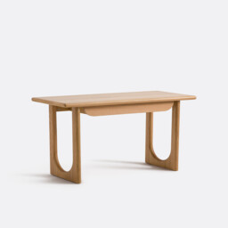 Douve Oak Desk in Oak Veneer with 1 Drawer - thumbnail 1