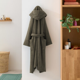 Kheops Adult Hooded Bathrobe in Egyptian Cotton 400g/m2 - thumbnail 2