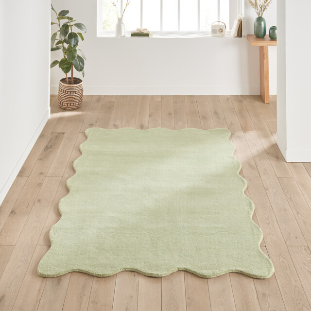 Scalero Scalloped 100% Wool Rug - image 1