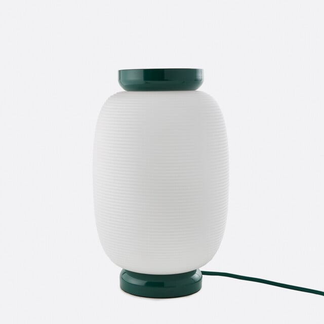 Tilan Grooved Opaline Glass and Iron Table Lamp - image 1