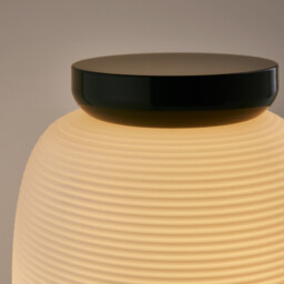 Tilan Grooved Opaline Glass and Iron Table Lamp - thumbnail 4