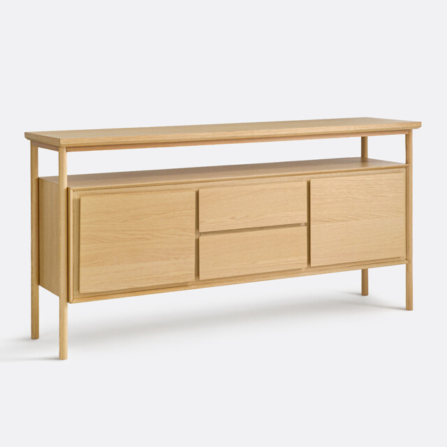 Elina Sideboard with 2 Doors and 2 Drawers in Oak Veneer - image 1