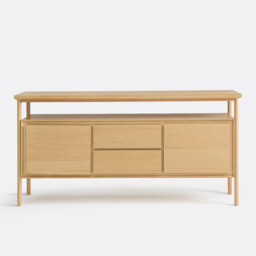 Elina Sideboard with 2 Doors and 2 Drawers in Oak Veneer - thumbnail 2