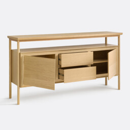 Elina Sideboard with 2 Doors and 2 Drawers in Oak Veneer - thumbnail 4