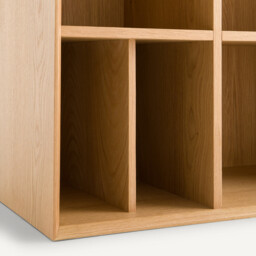 Mikube Small Shelf Unit Bookcase Shelves with Oak Veneer - thumbnail 3