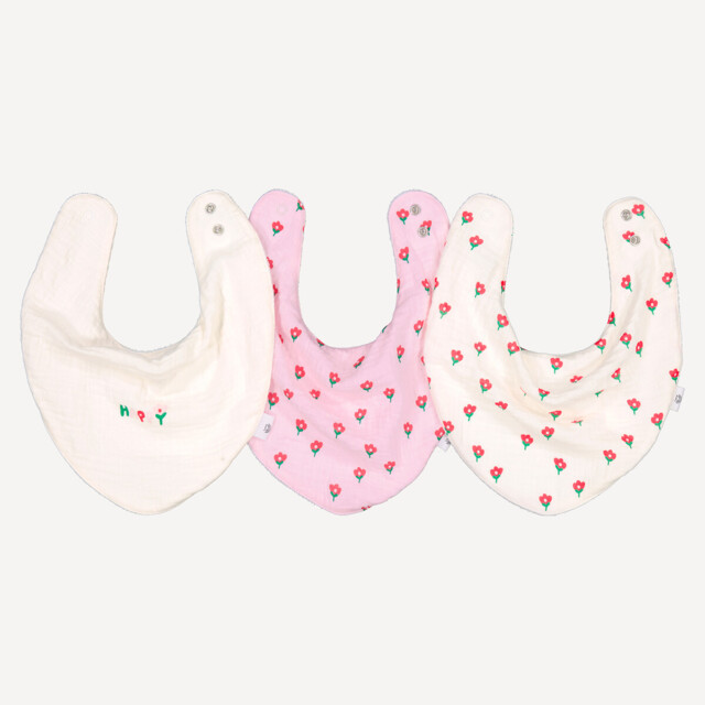 Pack of 3 Cotton Muslin/Towelling Bandana Bibs - image 1