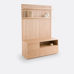 Théonie TV/Hifi Unit in Solid Ash and Ash Veneer