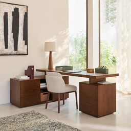 Mikube Walnut Veneered MDF 1-Door Office Cabinet - thumbnail 2