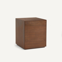 Mikube Walnut Veneered MDF 1-Door Office Cabinet