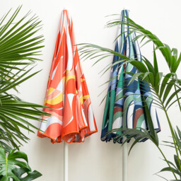 Songe Orange Graphic Print Parasol - thumbnail 2