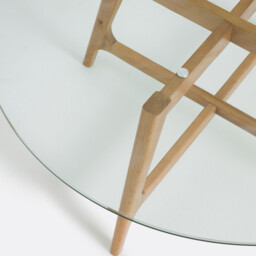 Zoleta Round Coffee Table with Glass Top - thumbnail 4