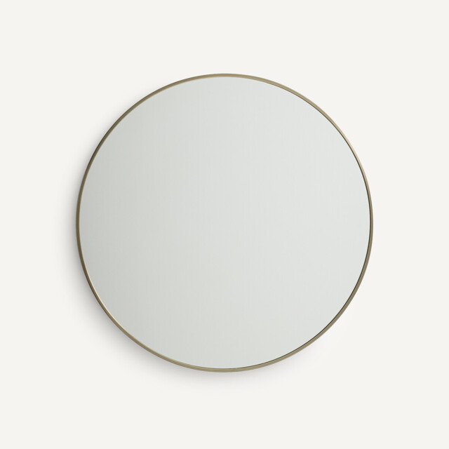Caligone 80cm Diameter Aged Brass Round Mirror - image 1