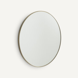 Caligone 80cm Diameter Aged Brass Round Mirror - thumbnail 3