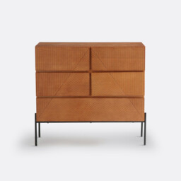 Lodge Wooden Chest of 5 Drawers - thumbnail 3