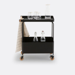 Elkim Black Metal Portable Dessert Trolley - thumbnail 2