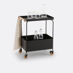 Elkim Black Metal Portable Dessert Trolley - thumbnail 1