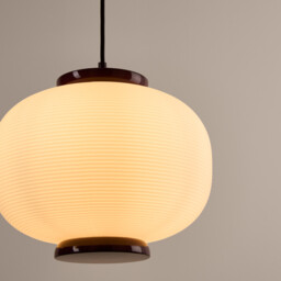 Tilan Ceiling Light in Grooved Opaline Glass and Iron with Diameter 33cm - thumbnail 4