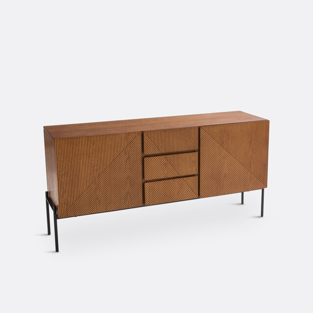 Lodge Vintage-Style 2-Door, 2-Drawer Oak Veneer Sideboard - image 1
