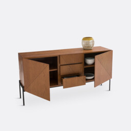 Lodge Vintage-Style 2-Door, 2-Drawer Oak Veneer Sideboard - thumbnail 4