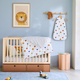Petite Savane Animal Print Cotton Percale Baby's Fitted Sheet with 17cm Flap - thumbnail 2