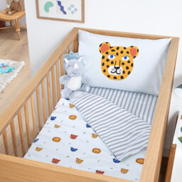 Petite Savane Animal Print Cotton Percale Baby's Fitted Sheet with 17cm Flap - thumbnail 3