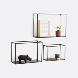 Set of 3 Hiba Metal Wall Shelves - thumbnail 1