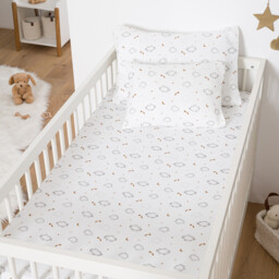 Nieva Baby's Fitted Sheet in Cotton Muslin For Mattress Height 17cm - thumbnail 1
